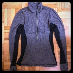 lululemon half-zip, with reflective ruffle detail
